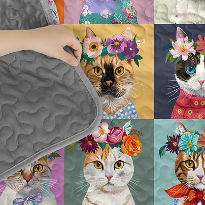 Pajabear Quilt 3-Piece Set Floral Cat Fantasy
