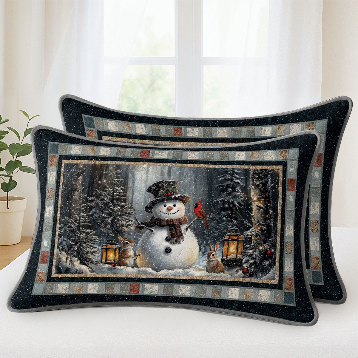 Pajabear Quilt 3-Piece Set Snowman’s Gentle Light Winter Memory