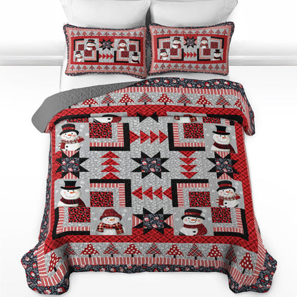 Pajabear Quilt 3-Piece Set Starry Snowmen Holiday