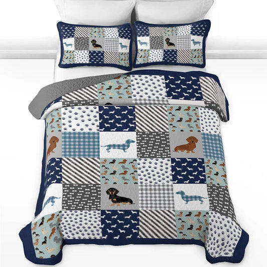 Pajabear Quilt 3-Piece Set Dachshund Delight