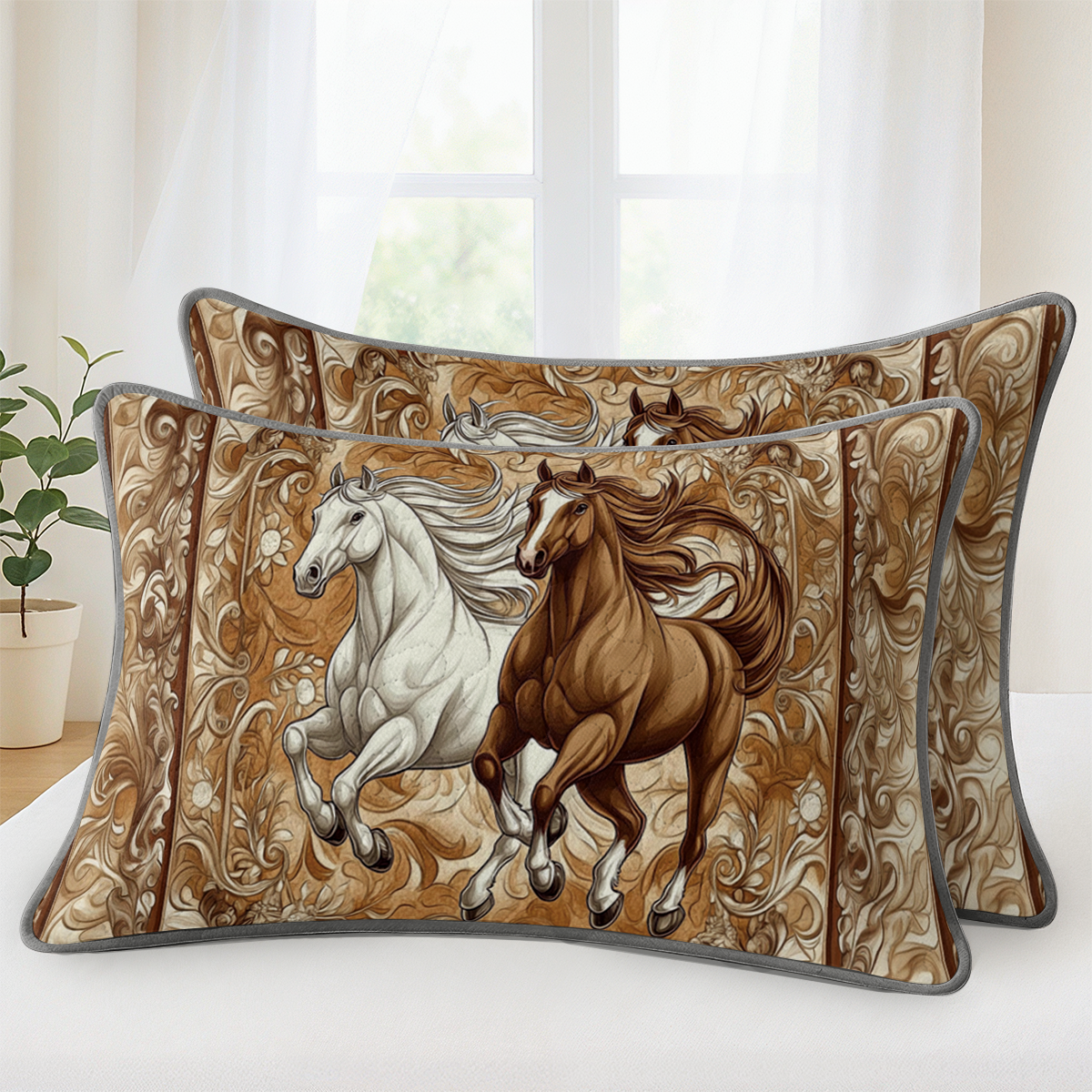 Pajabear Quilt 3-Piece Set Golden Gallop Harmony