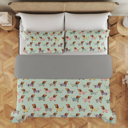 Pajabear 3 Pieces Duvet Cover Set Colorful Dachshunds