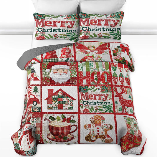 Pajabear Quilt 3-Piece Set Merry Christmas