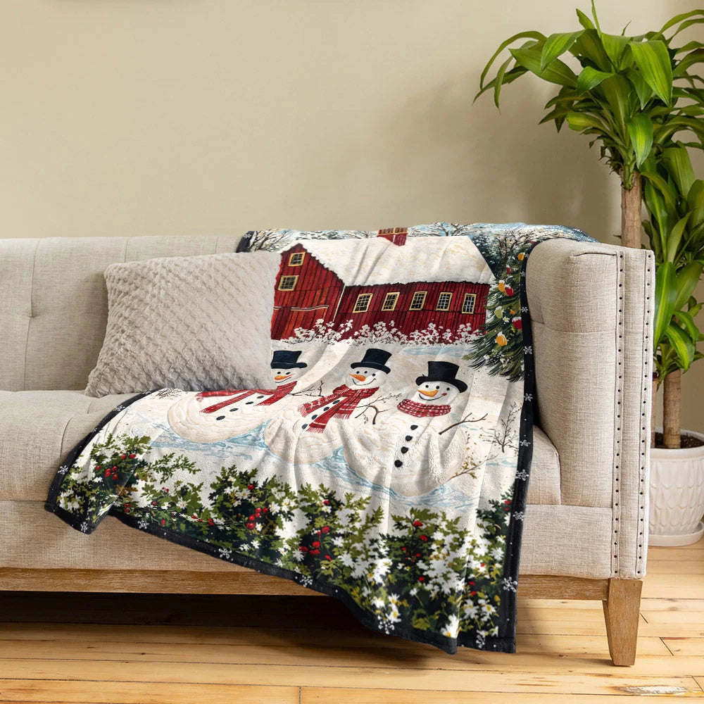 Pajabear Fleece Blanket Country Christmas Charm