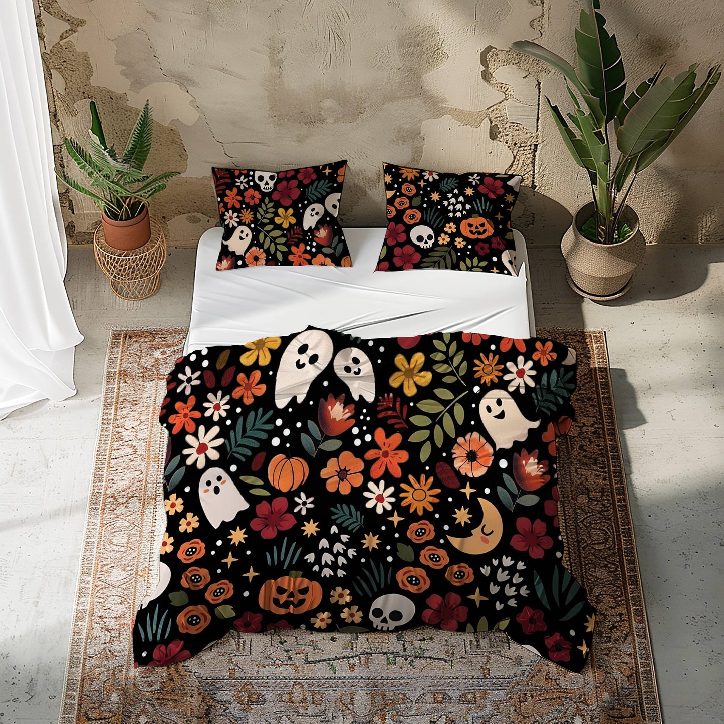 Pajabear 3 Pieces Duvet Cover Set Spooky Chic