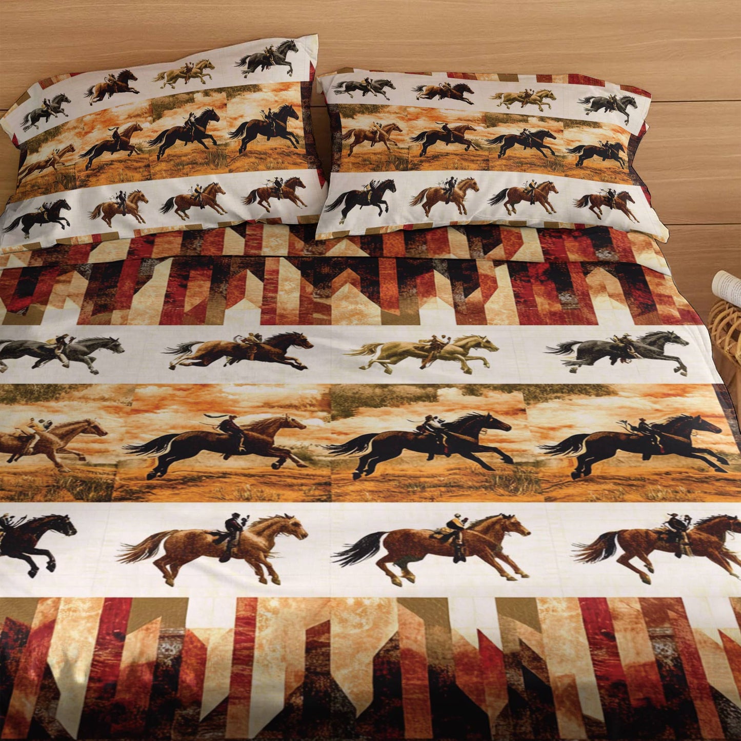 Pajabear 4-Piece Bed Sheet Set Western Adventure