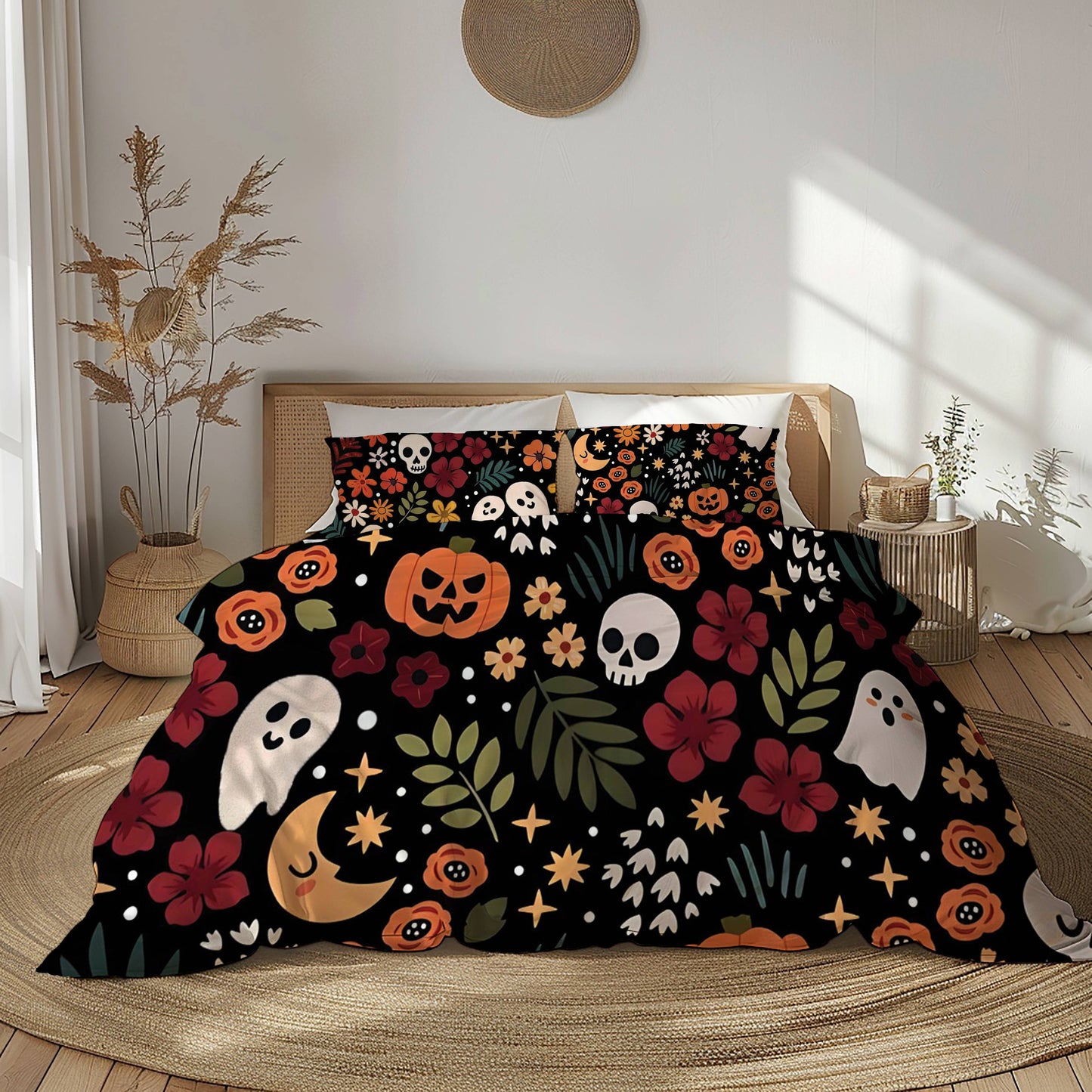 Pajabear 3 Pieces Duvet Cover Set Spooky Chic