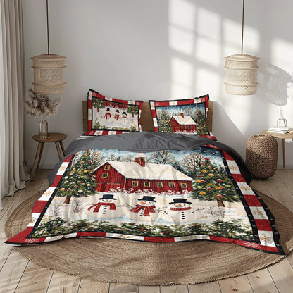 Pajabear 3 Pieces Duvet Cover Set Country Christmas Charm