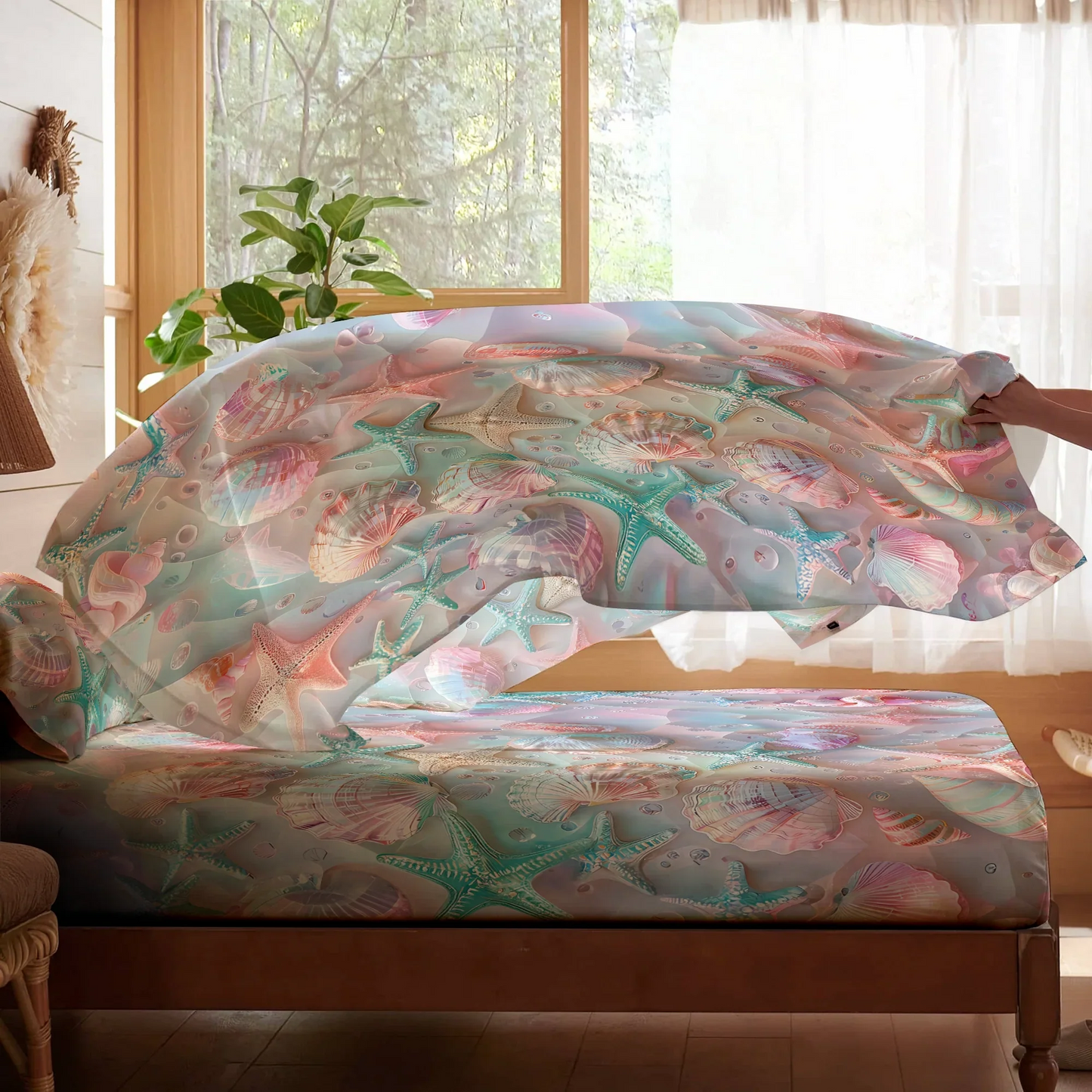 Pajabear 4-Piece Bed Sheet Set - Coastal Shell