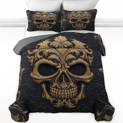 Pajabear Quilt 3-Piece Set Baroque Skull Majesty