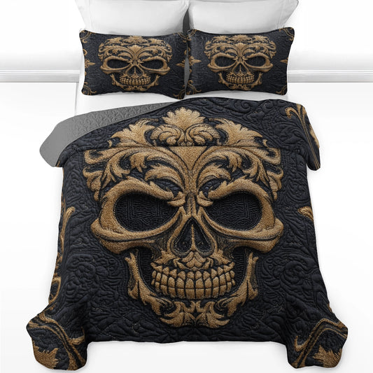 Pajabear Quilt 3-Piece Set Baroque Skull Majesty