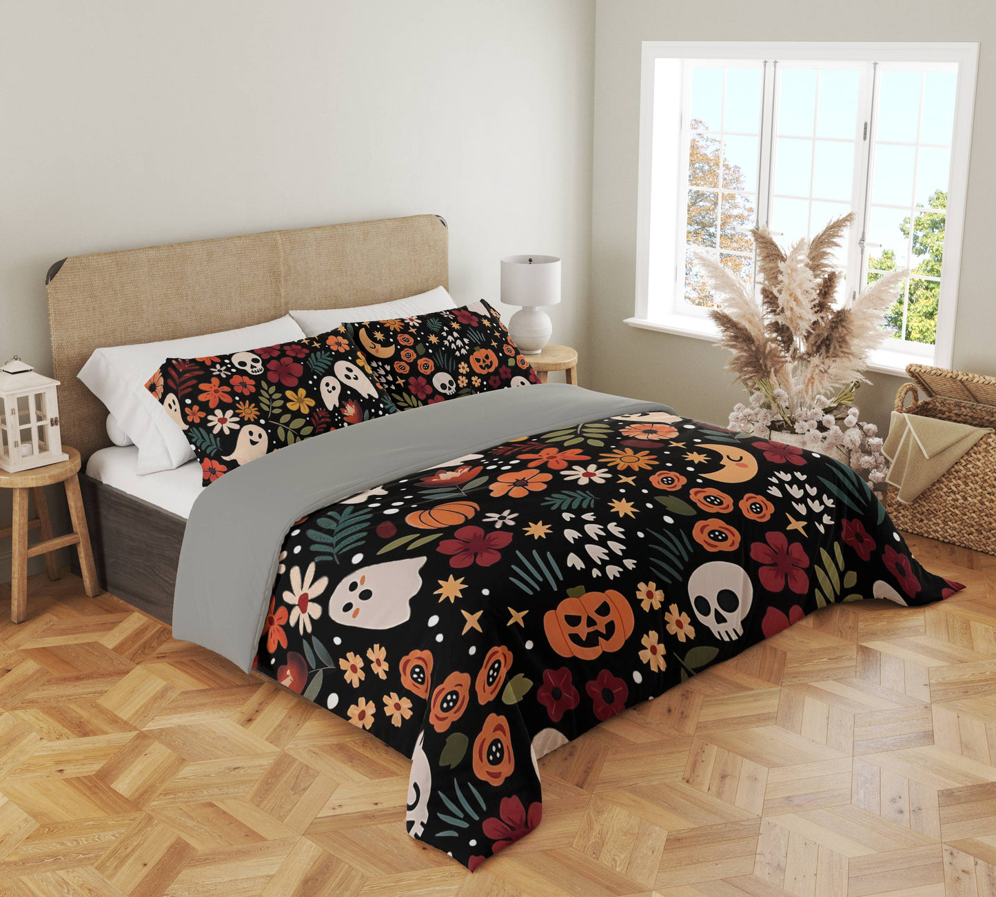 Pajabear 3 Pieces Duvet Cover Set Spooky Chic