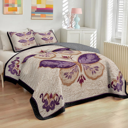Pajabear Quilt 3-Piece Set Lavender Wings of Grace