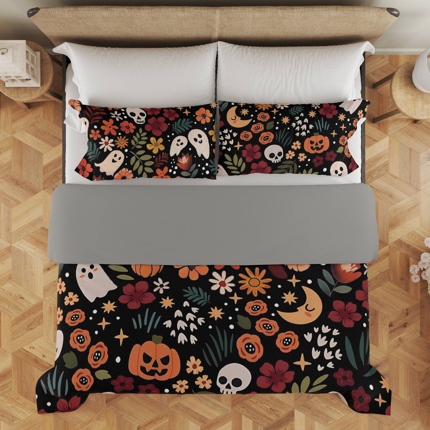 Pajabear 3 Pieces Duvet Cover Set Spooky Chic