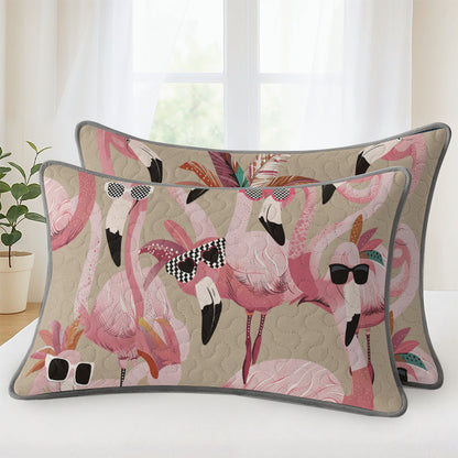Pajabear Quilt 3-Piece Set Funky Flamingo