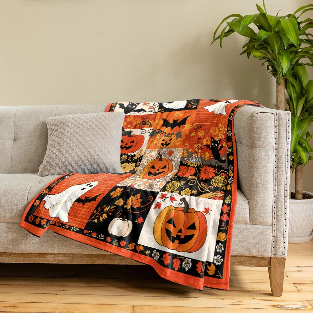 Pajabear Fleece Blanket Patchwork Spooks