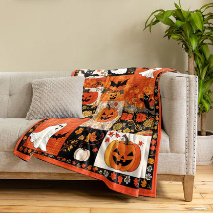 Pajabear Fleece Blanket Patchwork Spooks