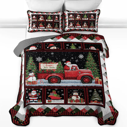 Pajabear Quilt 3-Piece Set Santa's Tree Farm
