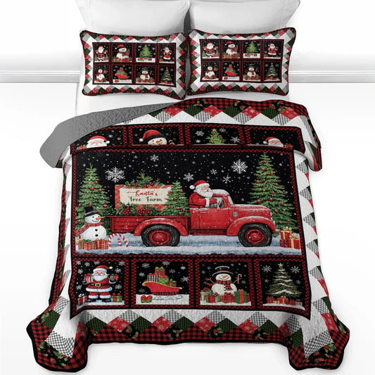 Pajabear Quilt 3-Piece Set Santa's Tree Farm