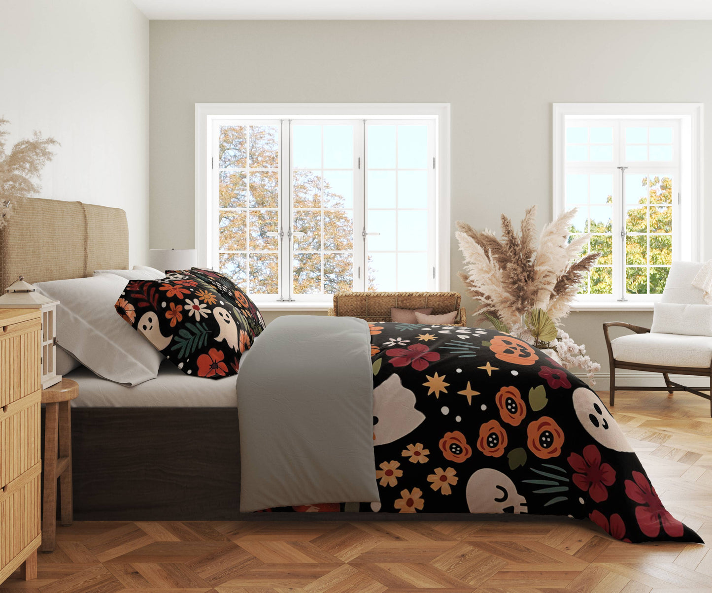 Pajabear 3 Pieces Duvet Cover Set Spooky Chic