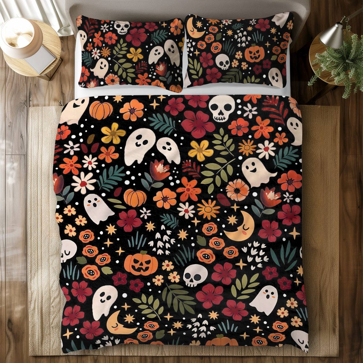 Pajabear 3 Pieces Duvet Cover Set Spooky Chic