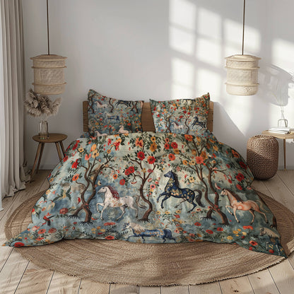 Pajabear 3 Pieces Duvet Cover Set Mystical Steed