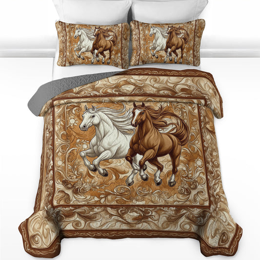 Pajabear Quilt 3-Piece Set Golden Gallop Harmony