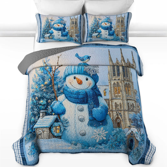 Pajabear Quilt 3-Piece Set Frosty Blue Winter