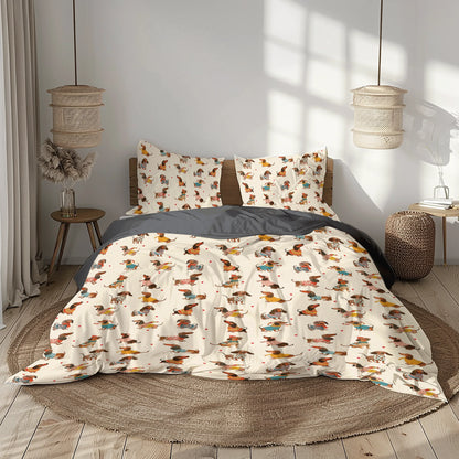 Pajabear 3 Pieces Duvet Cover Set Dachshund Fashion