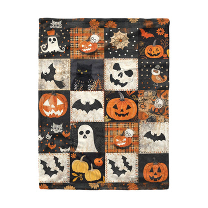 Pajabear Fleece Blanket Spooky Patchwork