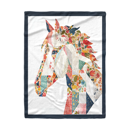 Pajabear Fleece Blanket Charming Floral Horse