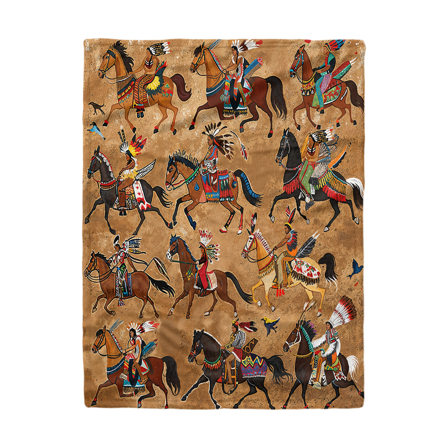 Pajabear Fleece Blanket Strength Native Horses