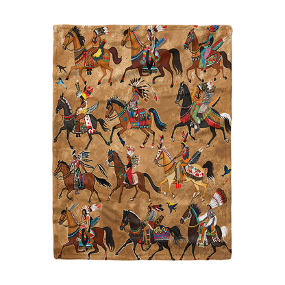 Pajabear Fleece Blanket Strength Native Horses