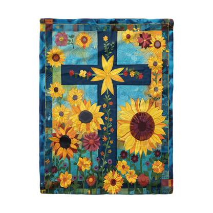 Pajabear Fleece Blanket Sunflower Cross