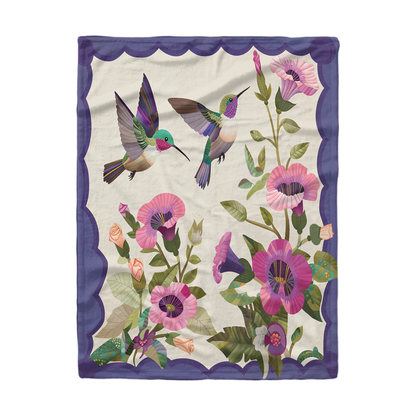 Pajabear Fleece Blanket Hummingbird Garden