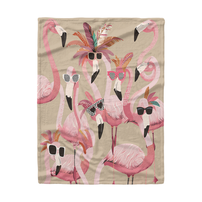 Pajabear Fleece Blanket Funky Flamingo