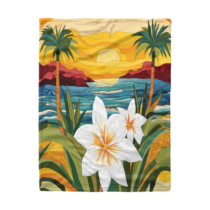 Pajabear Fleece Blanket Island Lily