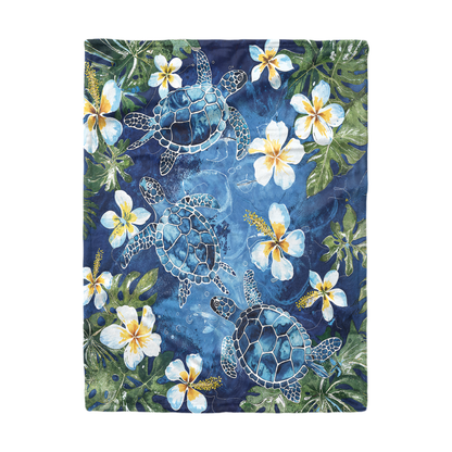 Pajabear Fleece Blanket Tropical Sea Turtle Paradise