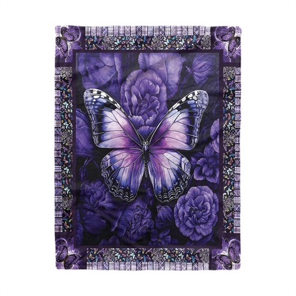 Pajabear Fleece Blanket Butterfly Bliss Purple