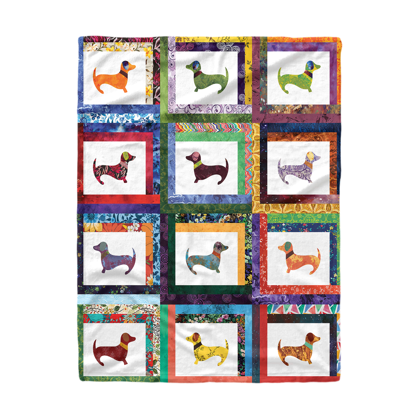 Pajabear Fleece Blanket Dachshund Friends