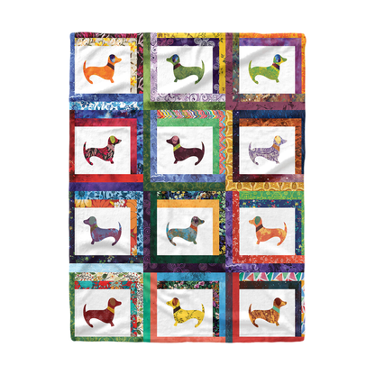 Pajabear Fleece Blanket Dachshund Friends