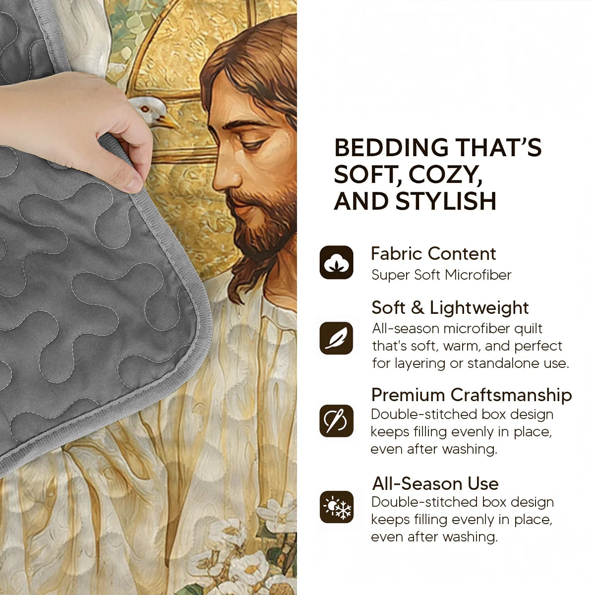 Pajabear Quilt 3-Piece Set Light of the Holy Family