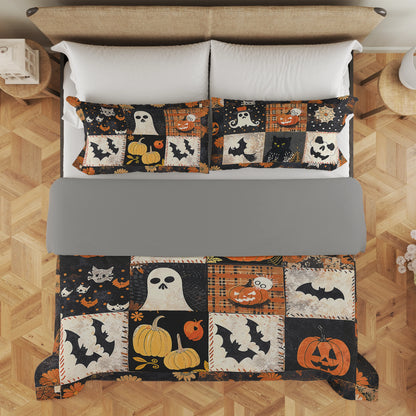 Pajabear 3 Pieces Duvet Cover Set Spooky Patchwork