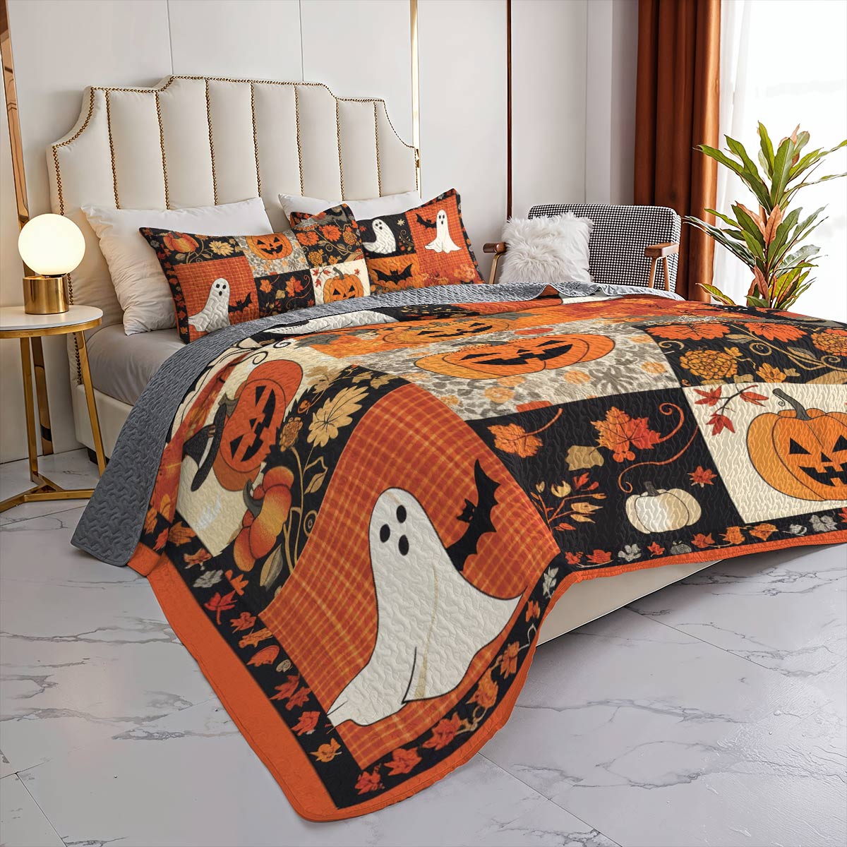 Pajbear All Season Quilt 3-Piece Set Patchwork Spooks
