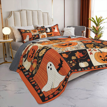 Pajbear All Season Quilt 3-Piece Set Patchwork Spooks