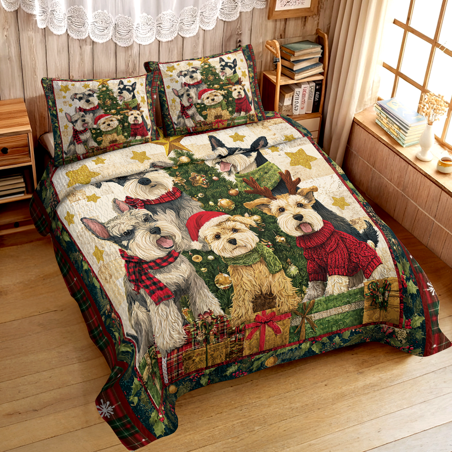 Pajabear Quilt 3-Piece Set Woofmas Wonderland