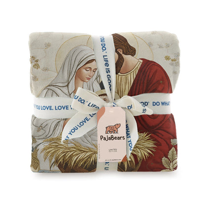 Pajabear Fleece Blanket Nativity Blessing
