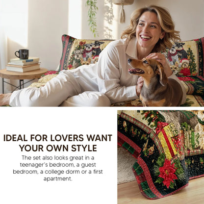 Pajabear Quilt 3-Piece Set Santa’s Schnauzer Crew