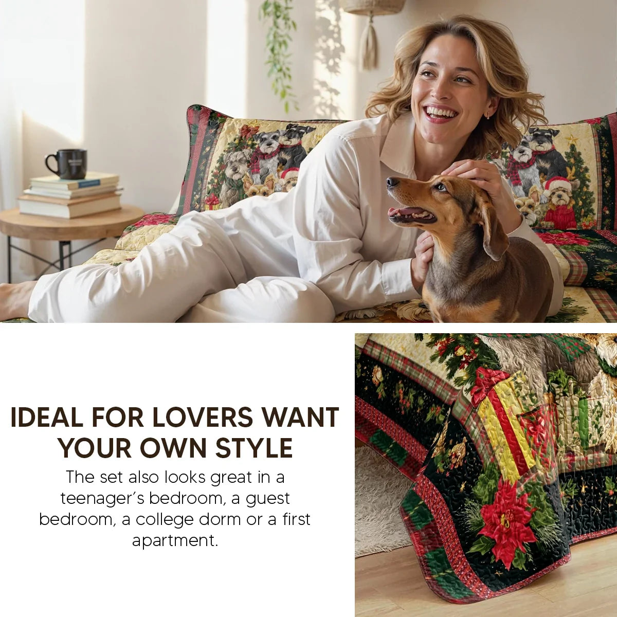 Pajabear Quilt 3-Piece Set Woofmas Wonderland