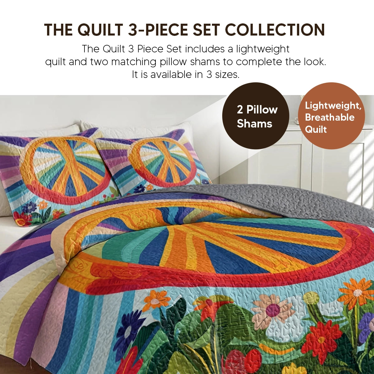 Pajabear Quilt 3-Piece Set Sunshine Radiance